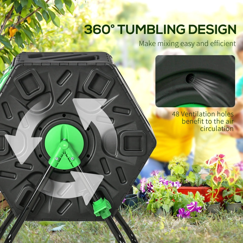 65L Garden Compost Bin, Single Chamber Rotating Composter