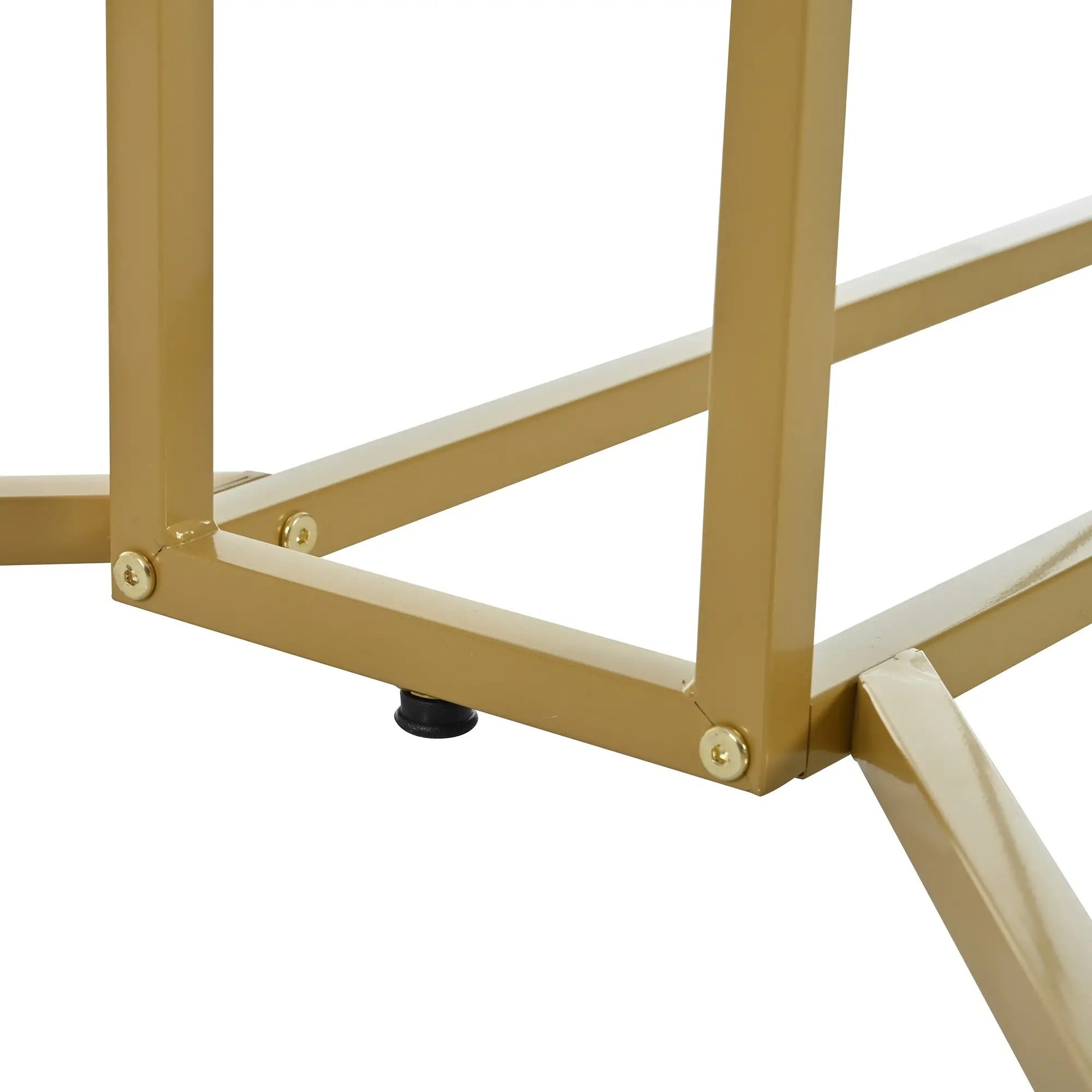 Modern Rectangular Extendable Dining Table With Adjustable Metal Legs, Kitchen Marble Pattern, 140x80x75 Cm, White/Gold