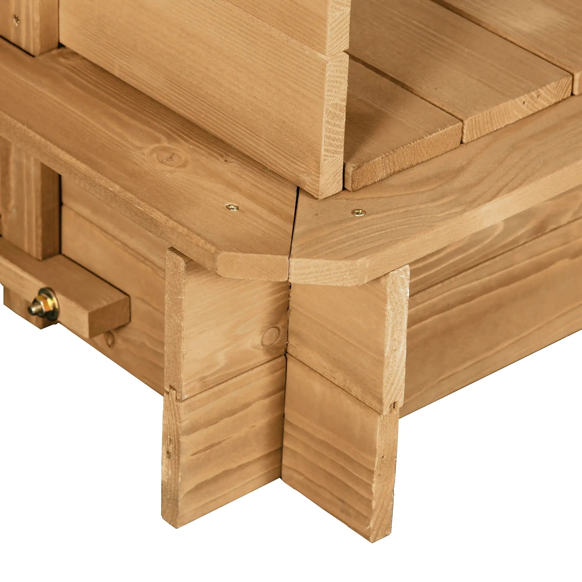 Outsunny Wooden Sandpit With Adjustable Canopy Light Brown