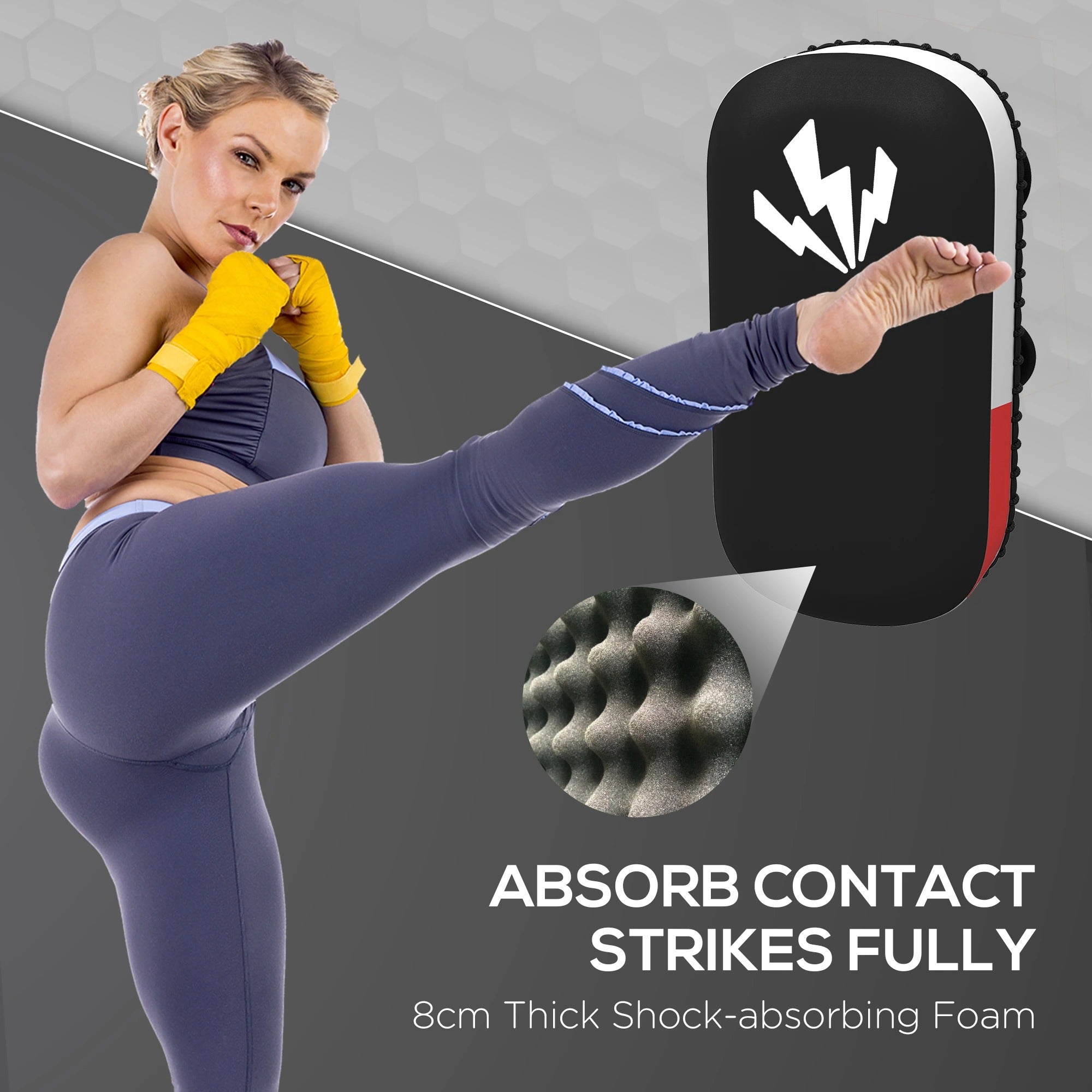 SPORTNOW Thick Kick Shield, Kicking Boxing Pad Arm Muay Thai, Karate, Taekwondo, Kickboxing Training Equipment