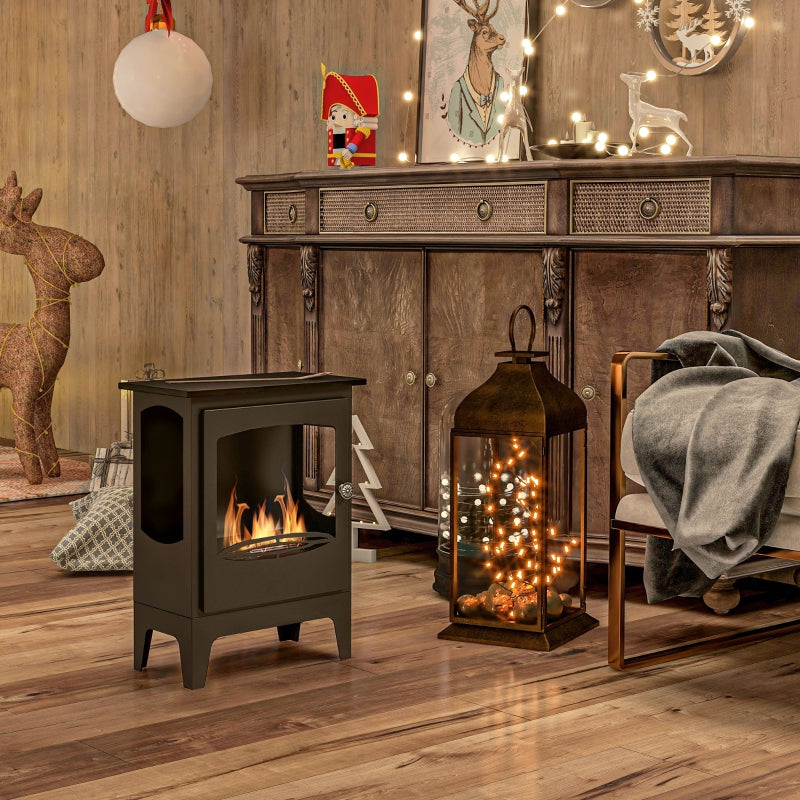 Freestanding Ethanol Fireplace, Black