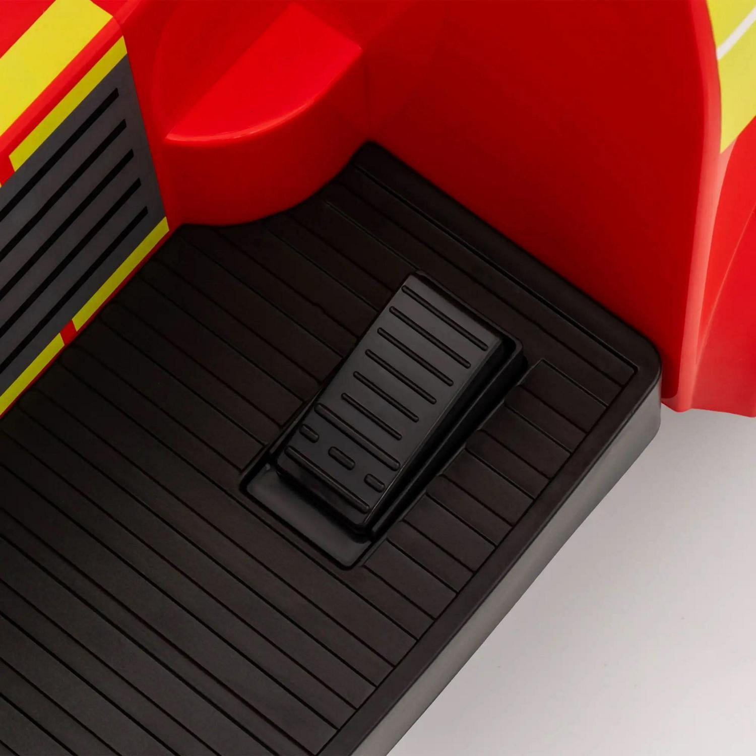 AIYAPLAY Ride On Fire Truck, 12V Kids Electric Car With Siren And Flashing Lights, Firefighting Tools, Music Horn, Slow Start