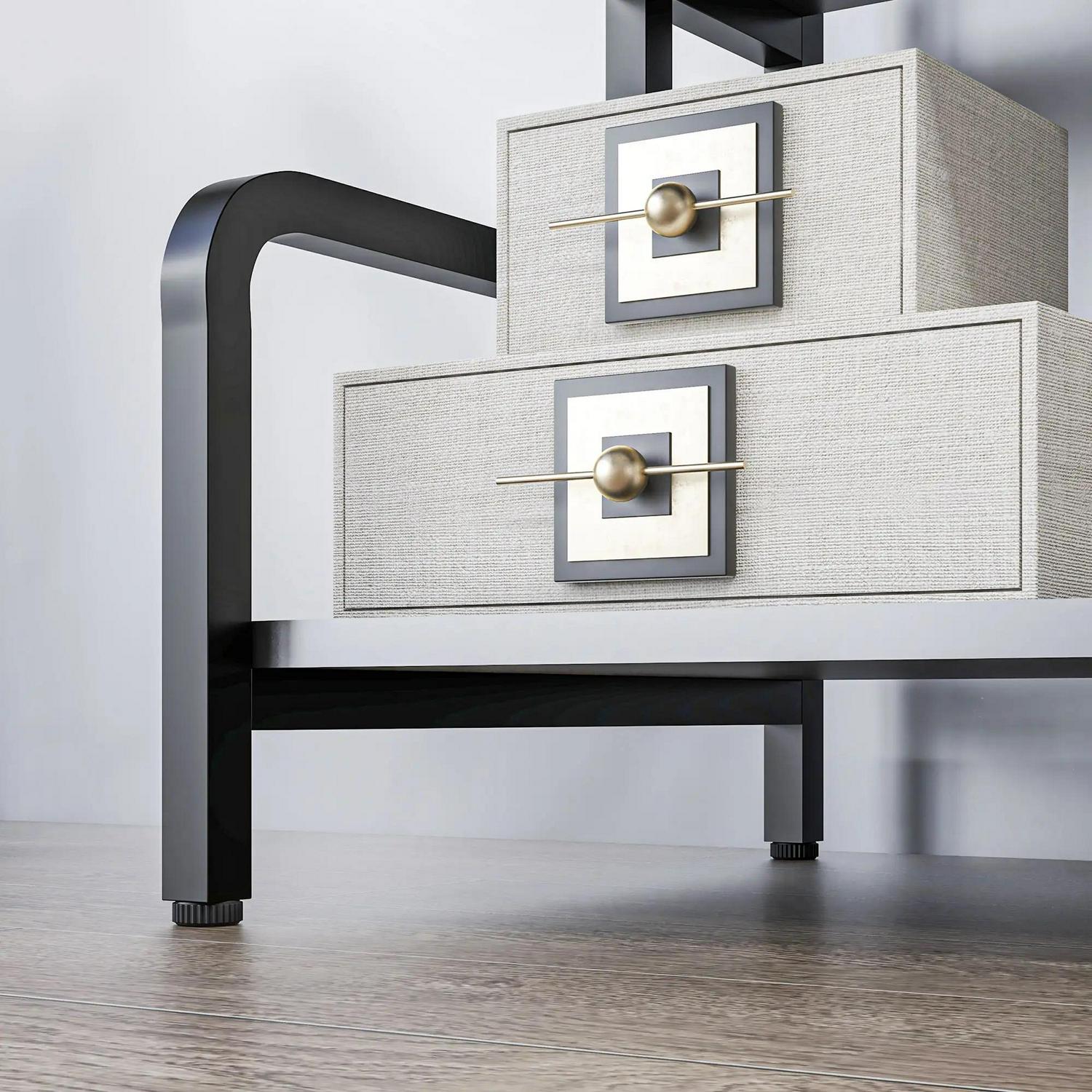 HOMCOM 3-Tier Printer Stand With Storage Shelves, Table, 55 X 40 77cm Shelf For Home Office, Study, Black