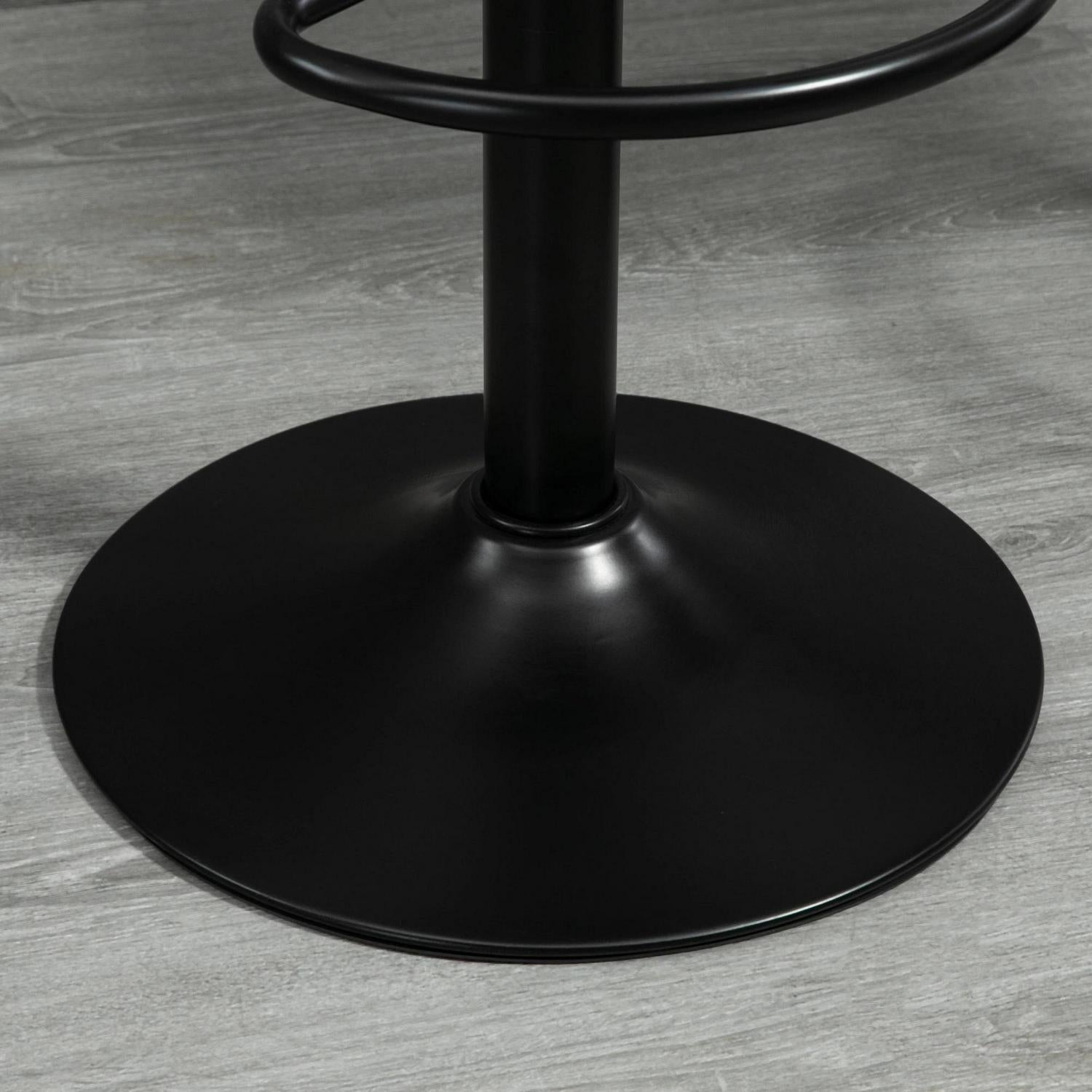 HOMCOM Bar Stool Set Of 2 Microfiber Cloth Adjustable Height Armless Chairs With Swivel Seat, Grey