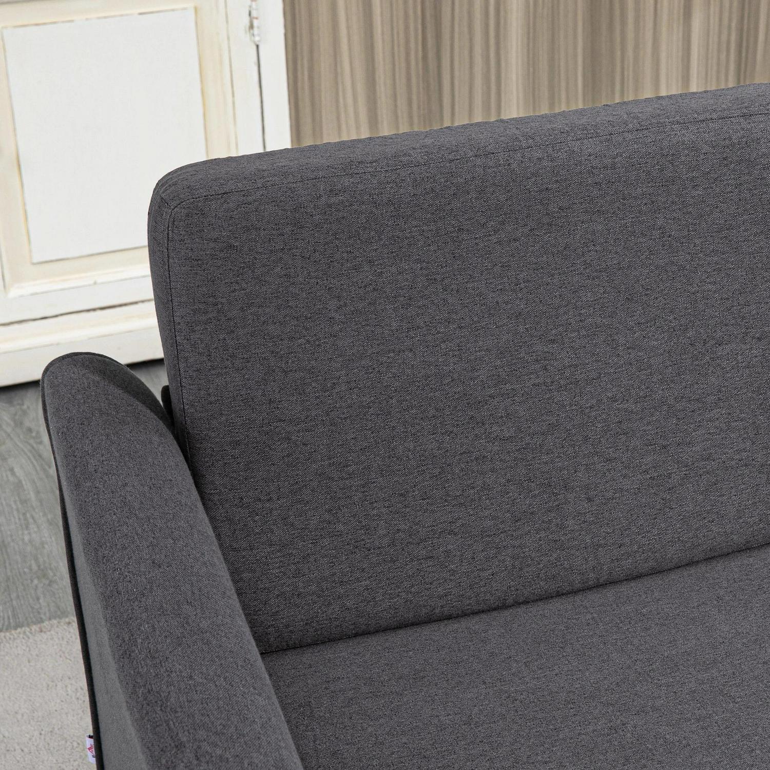 HOMCOM Compact Loveseat Sofa, 2 Seater For Living Room With Armrests ...
