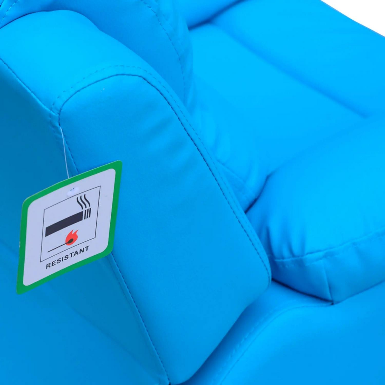 HOMCOM Kids Children Recliner Lounger Armchair Games Sofa Seat PU Leather Look W/ Storage Space On Arms (Blue)