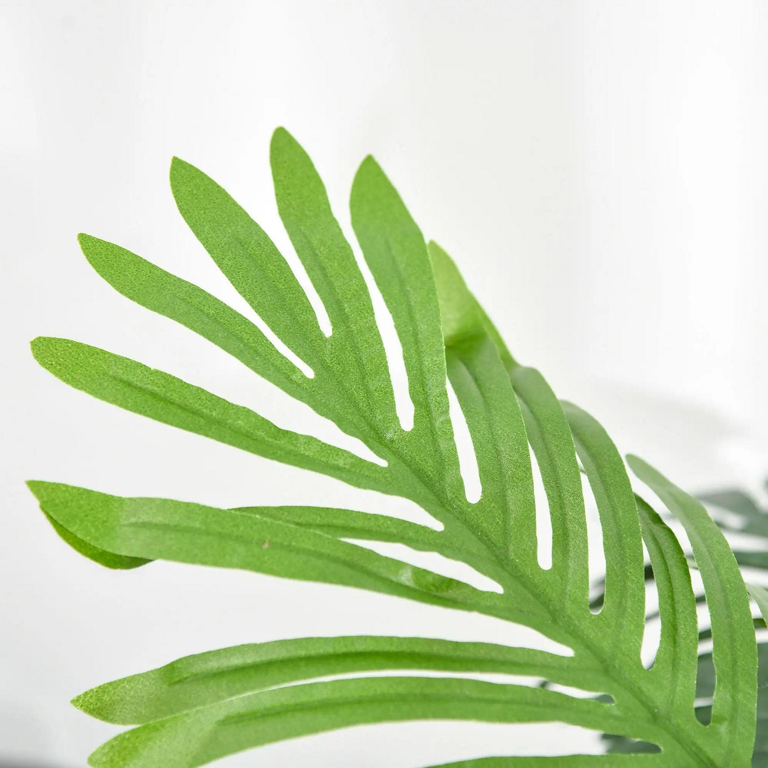 Outsunny 2 Pack 60cm Artificial Palm Tree Decorative Plant With Nursery Pot, Fake Tropical For Indoor Outdoor Décor