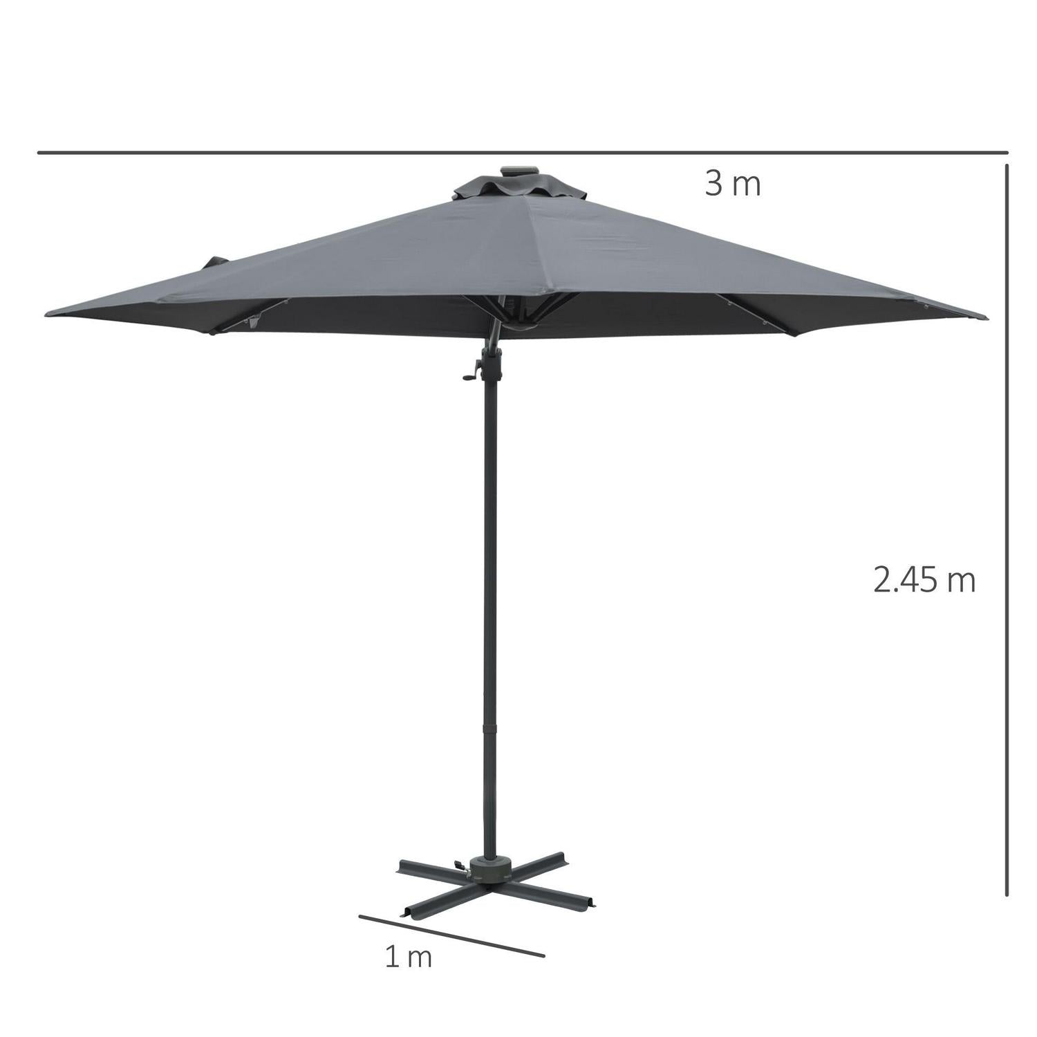 Cantilever Roma Parasol Patio Umbrella - Dark Grey