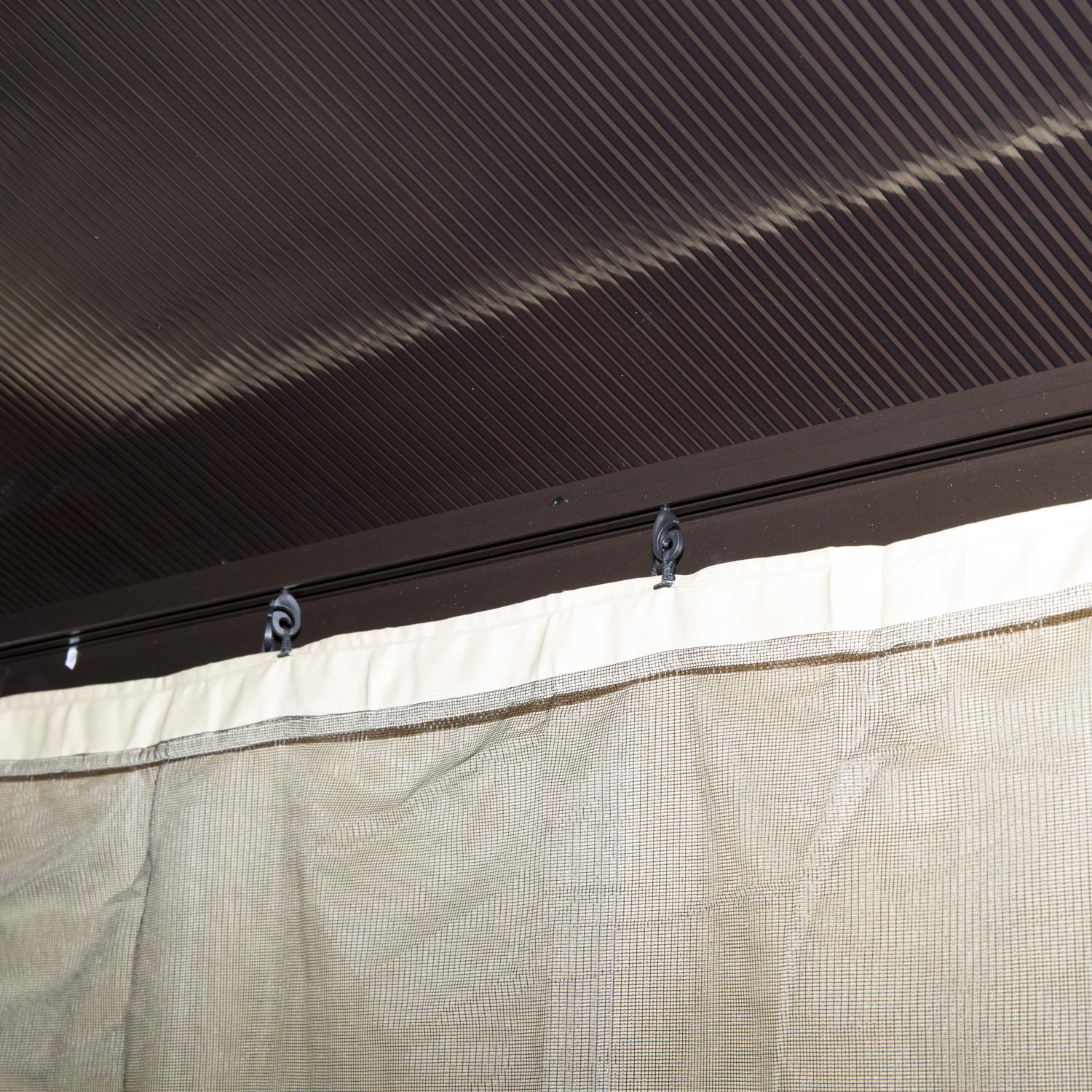 3x3 M Gazebo W/Mosquito Net-Brown/Black/Beige