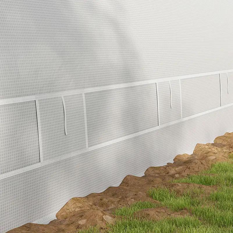 Outsunny 6 X 3(m) Polytunnel Greenhouse With Upgraded Structure, Mesh Door And Windows, 15 Plant Labels, White