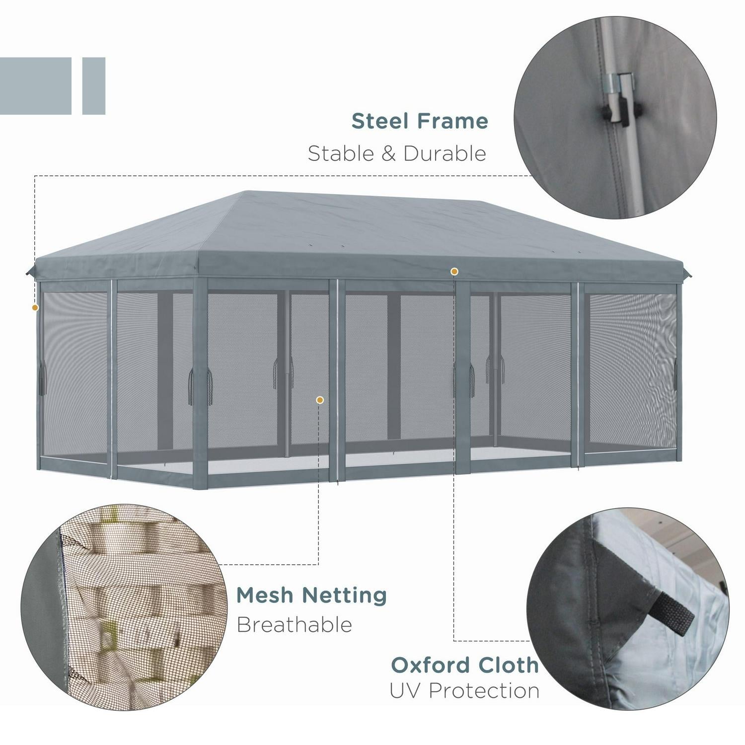 Pop Up Canopy, Outdoor Shelter- Grey