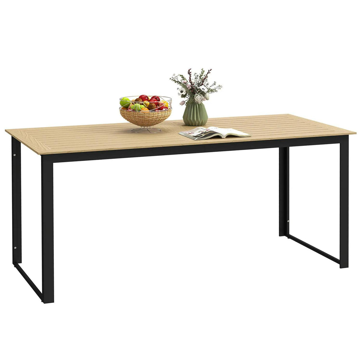Outsunny Garden Table For 6 People, 175 X 78 75 Cm Rectangle Outdoor D ...