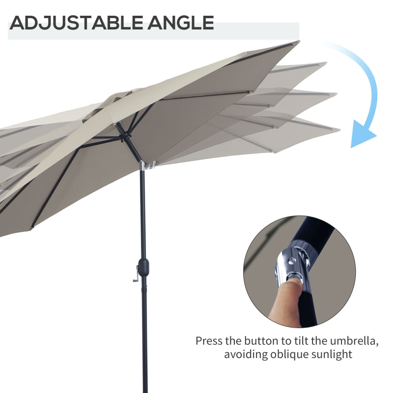 Tilting Parasol Garden Umbrellas- Light Grey