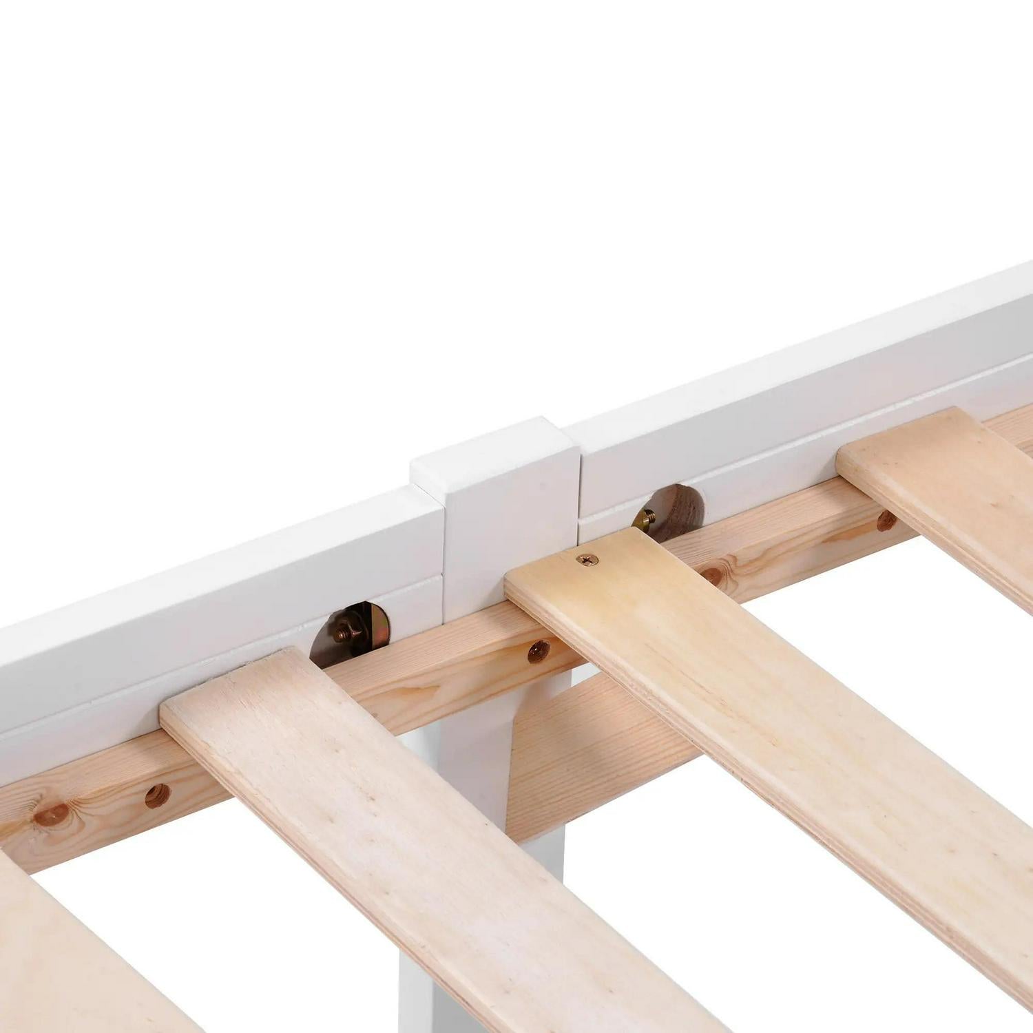 Wooden Solid Pine Divan Storage Bed With Drawers, Double Frame For Adults And Kids, 196x146x82 Cm, White