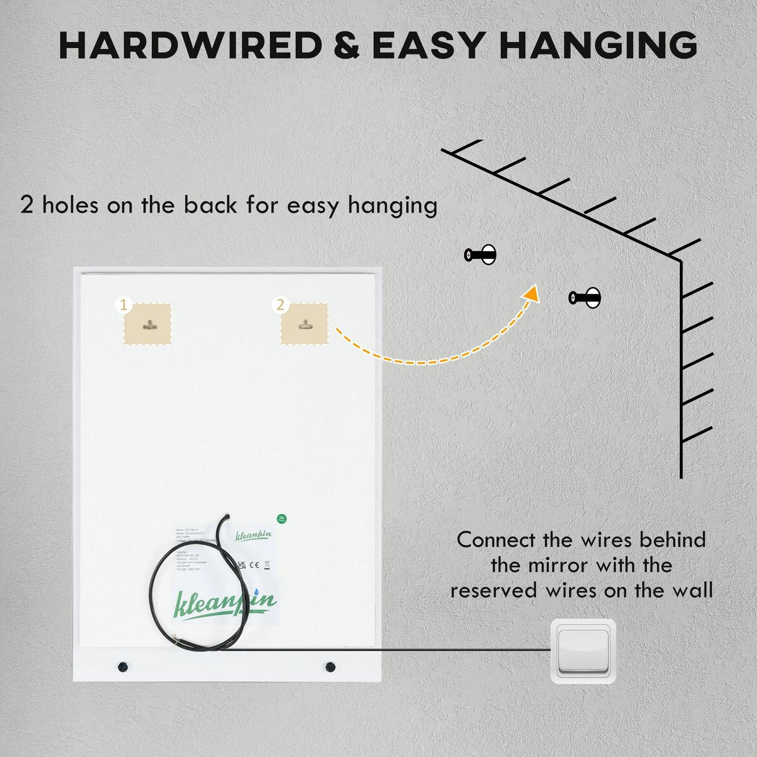 Kleankin LED Bathroom Mirror With Lights And Shelf, Illuminated Makeup Vanity 3 Colour, Smart Touch, Anti-Fog