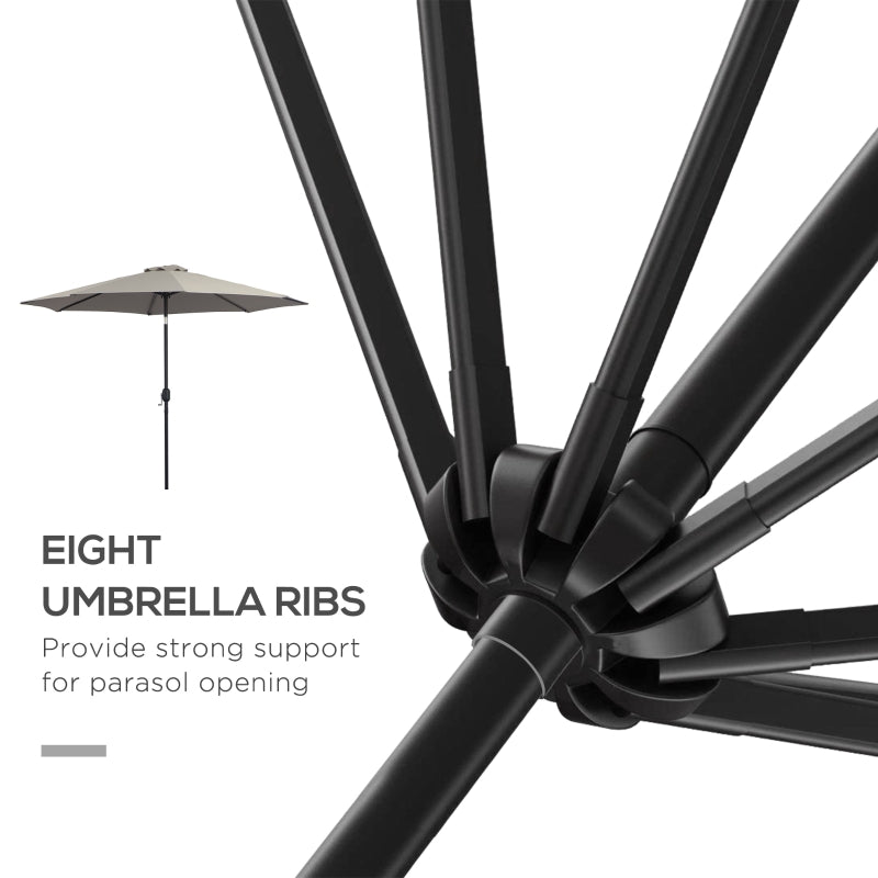 Tilting Parasol Garden Umbrellas- Light Grey
