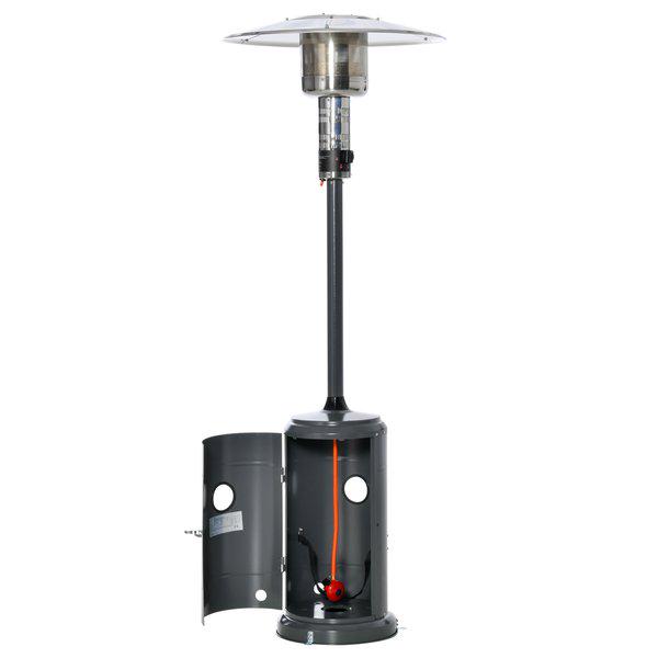 12.5KW Outdoor Gas Patio Heater Standing Propane W/ Wheels Dust Cover