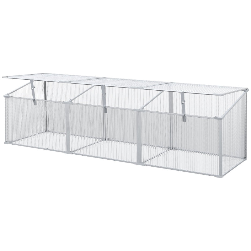 Outdoor Greenhouse Polycarbonate Grow Flower Vegetable Plants Raised Bed Garden Aluminium Cold Frame 180 X 51 51 Cm