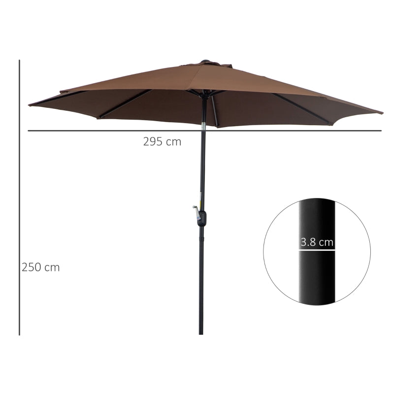 Tilting Parasol Garden Umbrellas- Coffee