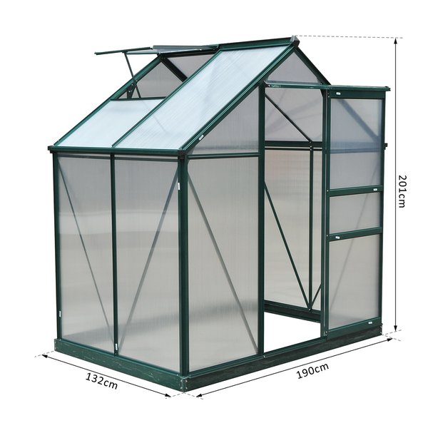 1.9x1.3x2 M Walk-In Mini Greenhouse - Dark Frame