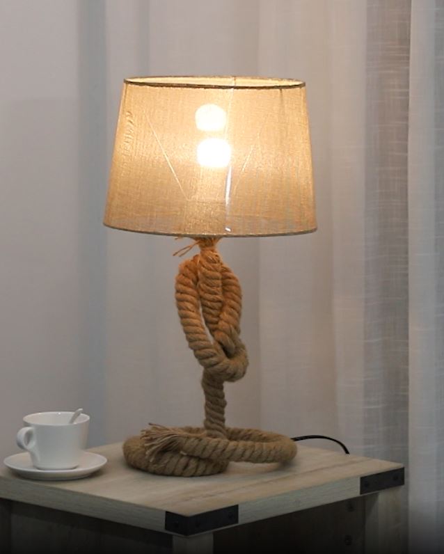 Hemp Rope Decorative Table Lamp - Beige