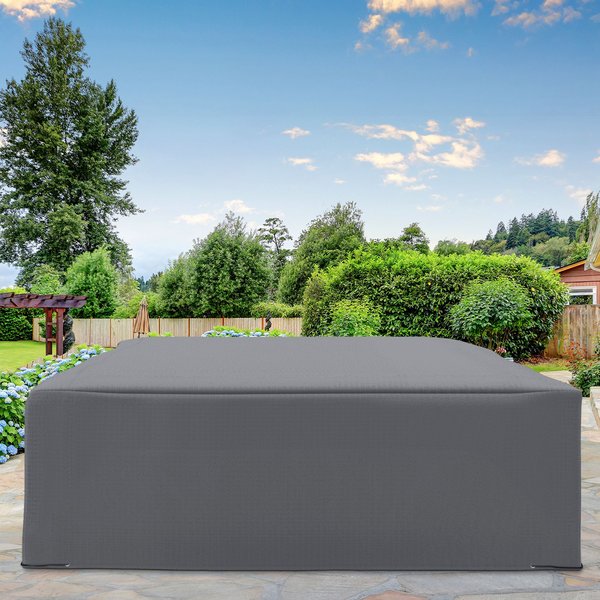 245x165cm. Rattan Furniture Cover Water UV Resistant - Grey