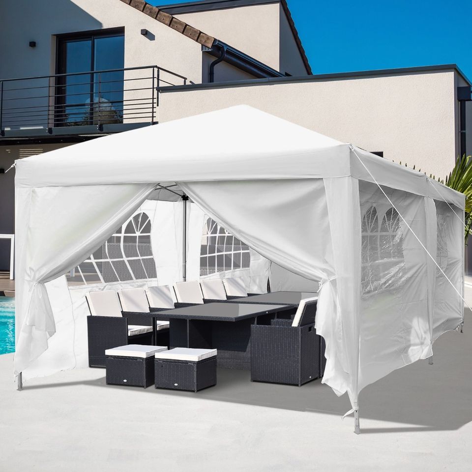 3x6m Outdoor Garden Waterproof Pop Up Gazebo Marquee Party Tent Wedding Canopy - White