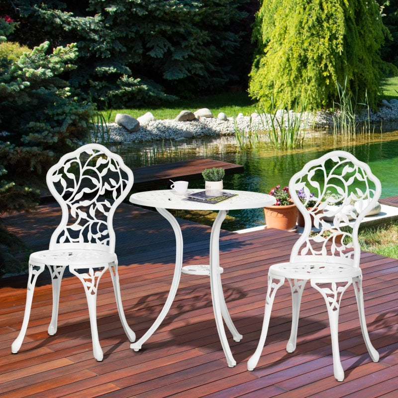 Set Garden Furniture Dining Table Chairs - White