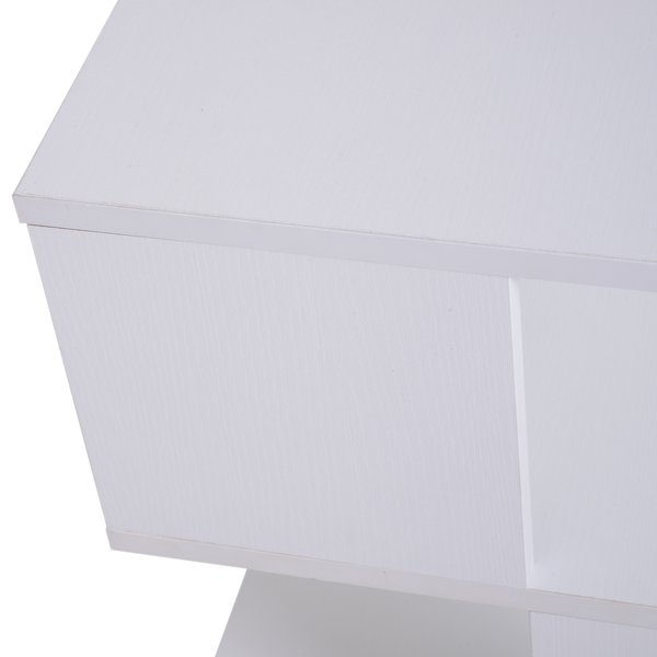 2-Tier Side Table, 40Lx40Wx43H Cm - White