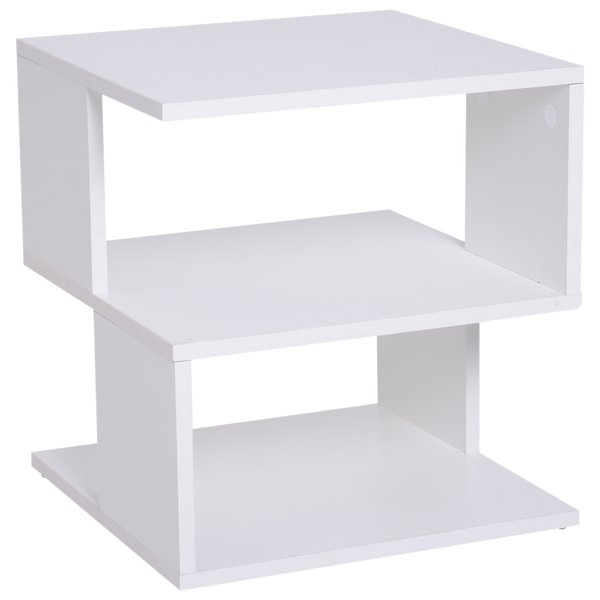 2-Tier Side Table, 40Lx40Wx43H Cm - White