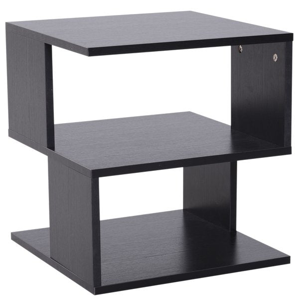 2-Tier Side Table, 40Lx40Wx43H Cm - Black