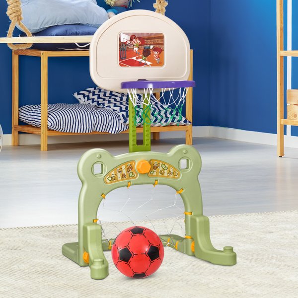 Kids Basketball Hoop And Stand 61Lx53Wx99H Cm- Green