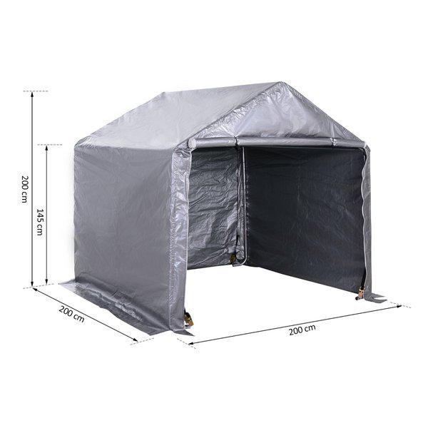 Outsunny 2x2m Carport, Temporary Garden Shed Storage Tent with Steel ...
