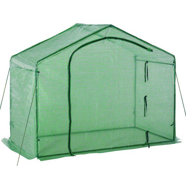 3.4x5.9ft Walk-In Greenhouse Outdoor Garden Plant Shelter W/ Steel Frame Window