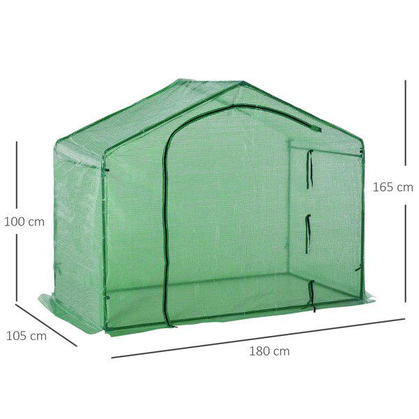 3.4x5.9ft Walk-In Greenhouse Outdoor Garden Plant Shelter W/ Steel Frame Window