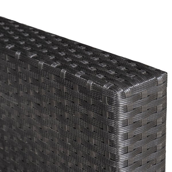 3 PCS Rattan Sofa Furniture Set W/Cushions, Steel Frame - Black