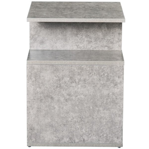 45Lx40Wx55H Cm. 3-Tier Side End Table - Cement Color