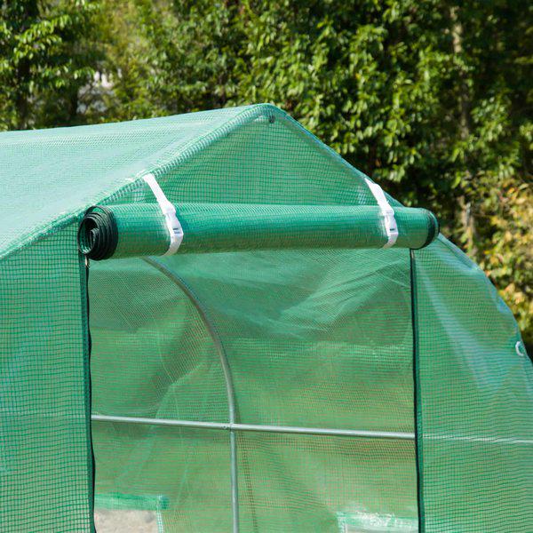 3x2 M Polytunnel Walk-in Greenhouse - Green