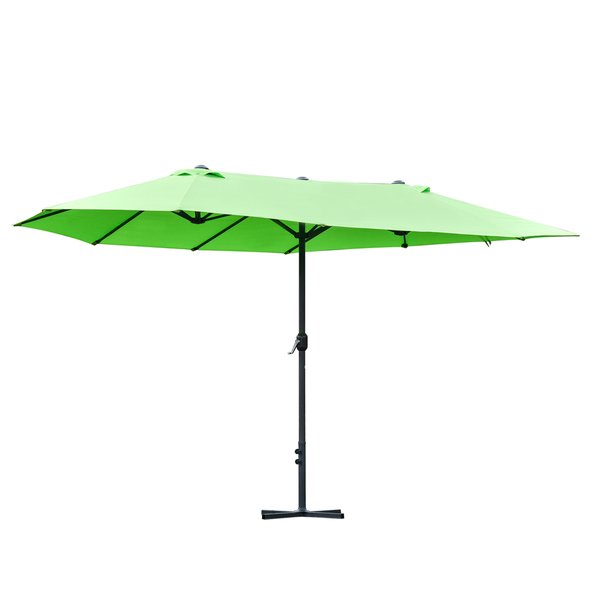 4.6m Double-Sided Parasol Sun Umbrella W/ Cross Base - Green