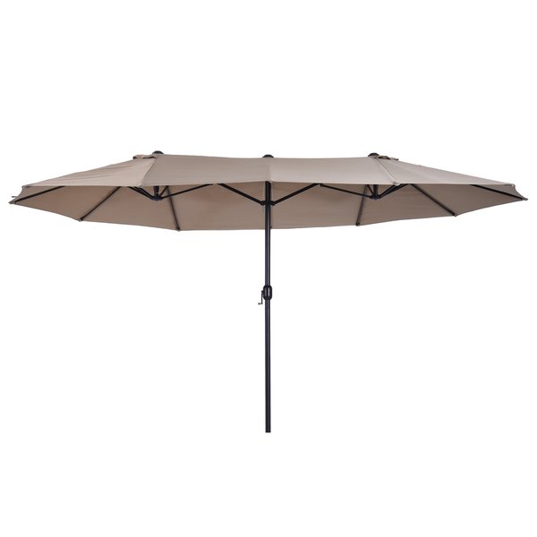 4.6m Double-Sided Parasol Sun Umbrella - Tan