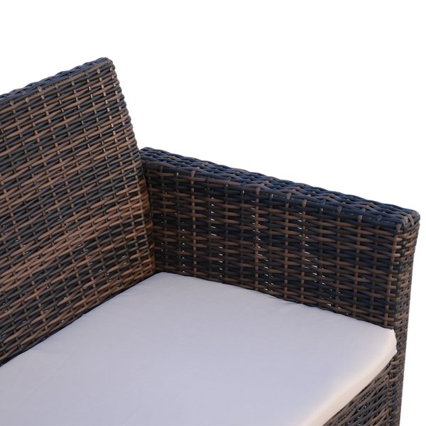 4 Seater Outdoor Rattan Sofa Set W/ Coffee Table - Brown