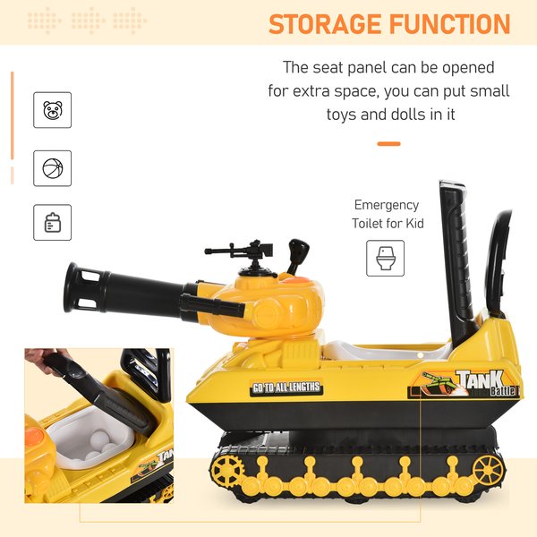 4 In 1 Horn Ride-on Bullet Tank Play Construction Truck Storage Scooter