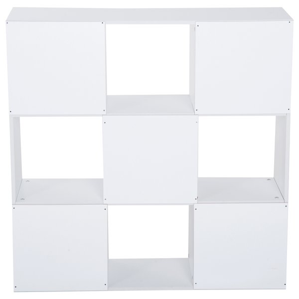 9 Cubes 3-Tier Shelving Cabinet, Particle Board-White