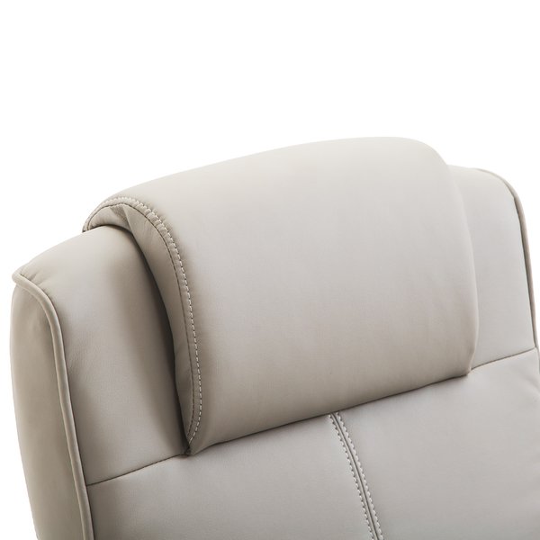 Adjustable Recliner Chair PU Leather Reclining Armchair With Footstool Grey