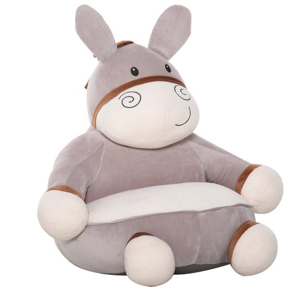 Animal Kids Sofa Chair Cartoon Cute Donkey With Armrest For 18-36 Months - Grey