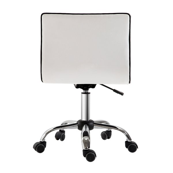 Armless Mid-Back Adjustable Office Chair- White