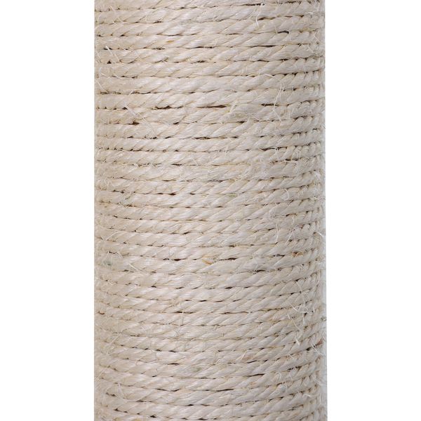 2-Tier Cats Sisal Rope Scratching Post W/ Dangle Toy - Beige