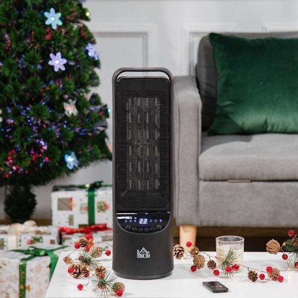 Ceramic Tower, Indoor Space Heater W/ 45° Oscillation Remote Control Timer