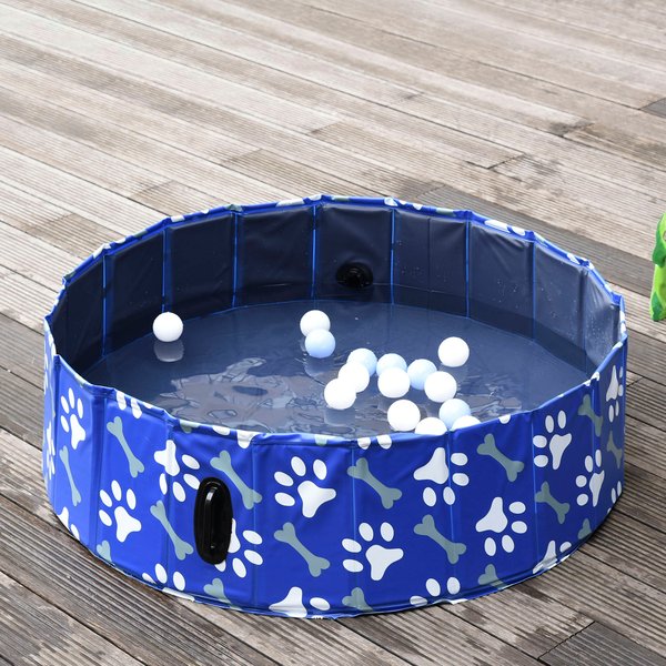 120 Cm. Dog Swimming Pool Foldable Pet Bathing Shower Tub Padding