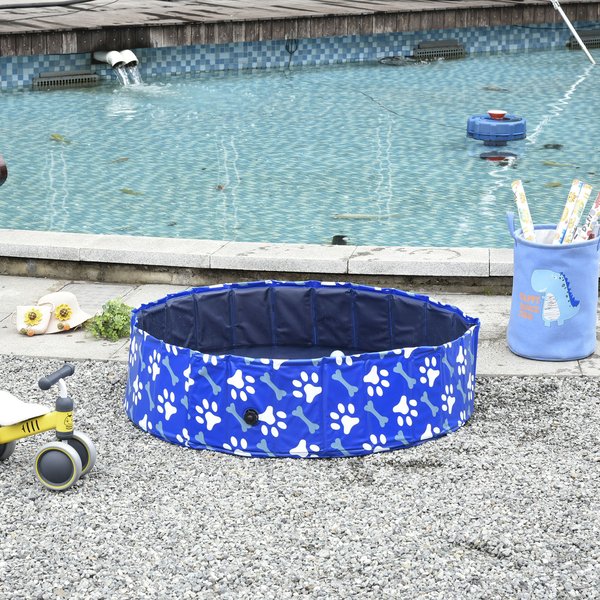 120 Cm. Dog Swimming Pool Foldable Pet Bathing Shower Tub Padding